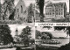 Ansichtskarte Lindow (Mark) Klosterruine, Zentralschule, Kirche, Wutzsee 1974 - Lindow