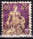 Switzerland / Schweiz / Suisse : 1908 Sitzende Helvetia 40 Ct Purpur / Gelb L'Eplattenier Michel 101 X - Varietà