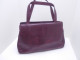 Sac  Bordeau Vintage En Cuir Fermeture Clip. - Maroquinerie