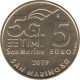 San Marino - 5 Euro 2019 - 5G A San Marino - UC# 216 - San Marino