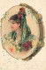 N°24207 - Illustrateur - Jeune Femme Avec Une Coiffure Type Espagnole Tenant Un éventail Dans Un Tambourin - Bottaro