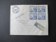 Zypern 1953 GB Kolonie By Airmail Registered Letter Nicosia Cyprus / Marken MeF / Viererblock Nach Nürnberg Mit Ank. Stp - Zypern (...-1960)