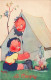 ENFANTS - Dessins D'enfants - Béatrice Mallet - Le Camping - Carte Postale Ancienne - Disegni Infantili