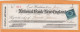 United States Old Check Cheques - Schecks  Und Reiseschecks