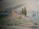 Ancienne Aquarelle Mas Colline Sainte Victoire 30X20 Hors Cadre - Aquarel