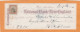 United States Old Check Cheques - Assegni & Assegni Di Viaggio