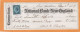 United States Old Check Cheques - Schecks  Und Reiseschecks