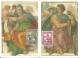 Carte Maximum - Vatican - Set 5 CM - Michelangelo - Cappella Sistina E Autoritratto - Cartes-Maximum (CM)