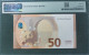 50 EURO SPAIN 2017 LAGARDE V022A1 VC SC FDS UNC. PERFECT PMG 66 EPQ - 50 Euro