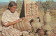 Ethnic Postcard Indian Basket Maker - America