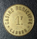 Jeton De Nécessité "1F Casino Municipal De Cannes" Token Casino - Casino