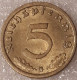 DUITSLAND: 5  REICHSPFENNIG  1937 G KM 69  UNC ! KEY DATE - 5 Pfennig