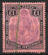 NYASALAND....KING GEORGE V..(1910-36..)...." 1913..".....FISCAL......KEY PLATE........£1.....SG98.....USED... - Nyassaland (1907-1953)