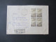 Jugoslawien 1947 / 51 Flugpostmarken Mi.Nr.519 (4er Block) MeF Einschreiben Beograd - Otting Mit Ank. Stempel - Cartas & Documentos