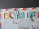 Jugoslawien 1950 Luftpost GA / Umschlag Mit 3x Zustzfrankaturen Marken Mit Aufdruck FNR / Einschreiben Nach Stuttgart - Cartas & Documentos