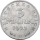 Allemagne, République De Weimar, 3 Mark, 1922, Munich, Rare, Aluminium, TTB+ - 3 Marcos & 3 Reichsmark