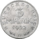 Allemagne, République De Weimar, 3 Mark, 1922, Munich, Rare, Aluminium, TTB+ - 3 Mark & 3 Reichsmark