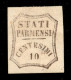 Antichi Stati Italiani - Parma - 1859 - 10 Cent (14) - Gomma Originale (con Forte Linguella) - Piccolo Assottigliamento  - Autres & Non Classés