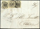 Cover 1853, Lettera Da Venezia Del 29.11 Per Udine Affrancata Con Tre 10 C. Grigio Nero (molto Chiaro Il Valore In Mezzo - Lombardije-Venetië