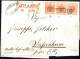 Cover 1851, Lettera Da Milano Del 19.7 Per Süssenheim Affrancata Con Striscia Di Tre Del 15 C. Rosso Vermiglio Carta A M - Lombardy-Venetia