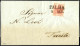 Cover 1853, Lettera Da Palma (SD Punti 4) Del 2.1 Per Trieste Affrancata Con 15 C. Rosso III Tipo Carta A Mano, Sass. 6 - Lombardo-Vénétie