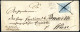Cover 1851, Lettera Per Vienna (Austria) Affrancata Con 45 C. Azzurro I Tipo Carta A Mano Annullato Con Tratti Incrociat - Lombardo-Vénétie