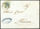 Cover 1854, Lettera Da Milano Del 25.10 Per Padova Affrancata Con 45 C. Azzurro Ardesia II Tipo Carta A Mano, Firmata ED - Lombardo-Vénétie