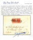 Cover 1851, Lettera Da Rovigo Il 8.4 Per Venezia Affrancata Con Coppia 15 C. Rosso Vermiglio II Tipo Carta A Coste Verti - Lombardy-Venetia