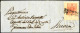 Cover 1856, Lettera Da Padova Del 17.8 Per Vicenza Affrancata Con 15 C. Rosso III Tipo Carta A Macchina, Angolo Di Fogli - Lombardy-Venetia