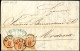 Cover 1858, Lettera Da Milano Del 28.12 Quart'ultimo Giorno Di Tolleranza Per Modena Affrancata Con Tre 15 C. Rosa Salmo - Lombardo-Vénétie