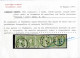 Piece 1862, Frammento Con Cinque 3 S. Verde Giallo, Annullato Venezia 2.11, Cert. Sorani, Raro, Sass. 35 - Lombardo-Veneto