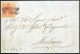 Cover Appiano, (SI Punti 7) Lettera Del 18.7.1854 Per Milano Affrancata Con 15 C. Rosso III Tipo Carta A Mano, Sass. 6 / - Lombardo-Venetien
