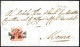 Cover Rho, (Cor. Punti R1) Lettera Del 14.11.1850 Per Monza Affrancata Con 15 C. Rosso I Tipo Prima Tiratura Carta A Man - Lombardo-Vénétie