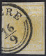 O 1850, 5 Cent. Giallo Ocra, Usato, Cert. Steiner (Sass. 1) - Lombardo-Venetien