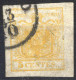 O 1850, 5 Cent. Giallo Arancio Chiaro, Cert. Goller (Sass. 1f) - Lombardo-Venetien