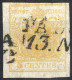 O 1850, 5 Cent. Giallo Arancio Chiaro, Usato, Cert. Steiner (Sass. 1f) - Lombardije-Venetië