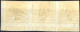 O 1850, Striscia Orizzontale Del 5 Cent. Giallo Ocra Con Stampa Recto Verso Capovolta Di Quattro Parti Del Francobollo,  - Lombardo-Vénétie