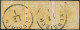 O 1850, 1 Kreuzer Ockergelb In Type Ia Im Waagrechten Dreierstreifen Auf Handpapier, Gestempelt Feldkirch 17.1., Linke M - Autres & Non Classés
