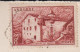 Andorre 1948-51 - YT 128 (o) Seul Au Verso D'une Carte Postale (3 Scans) - Cartas & Documentos