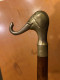 Delcampe - A Cane With A Pike Inside And A Heavy Brass Handle In The Shape Of An Elephant's Head. Europe. Around 1940. (H311) - Armes Blanches