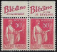 France 1932-33 Type "Paix" Avec Pub Blédine Nº 283, 1 Pair Neuf Avec Signal Charnière - Nuevos