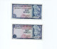 Lot  2 Billets Différents Monnaie Malaysia Malaisie $1 TB Neufs 2 Scans - Malaysia