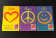 Singapore Telecom Singtel GPT Phonecard, Nippon Paint Love Peace Joy, Set Of 3 Used Cards - Singapour