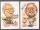 2 Cartes Postales Caricature  Karikatur De Barbara Eckert - Stahl   Tirage 1000  Rüdiger Frey Paul Ross-bach Emden - Sine