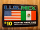 Prepaid Phonecard USA, U.S.MEX - Flag, Mexico - Autres & Non Classés