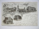 Lampertheim , Gasthof , Fabrik , Schule ,seltene Ansichtskarte Um 1900 - Lampertheim