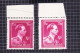 1944 Nr 691** Zonder Scharnier,1x Gewone + 1x Magere/vluchtige Druk.Leopold III.OBP 3,45 Euro. - 1936-1957 Col Ouvert