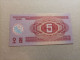 Billete De Corea Del Norte De 5 Won, Nº Bajo 004240, Año 1988 UNC - Corea Del Norte