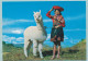 Cusco-Peru - Pastorcita Con Su Alpaca Domesticada - Young Sheepherder With Her Domestic Alapaca - Pérou