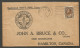 1920 John Bruce Seed Merchant Advertising Cover 3c Admiral Belleville Ontario - Storia Postale